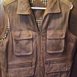 Roundtree & York Outfitters Butter Soft Leather Vest size L-Xl